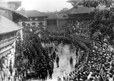 A procession on Durbar Square around the turn of the century. The