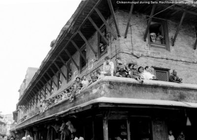 In a building at Chikanmungal during seto machhendranath jatra in 1973AD Source and Copyright: Tod Ragsdale