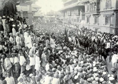 Patan Durbar Square during the state visit of PM Dev Shumsher Herzog and Higgins 1901AD