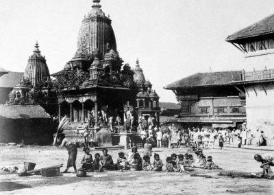 Patan Durbar Square from Southeast In background-Bhasmeshwara Temple Photograph by: Kurt Boeck