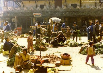 Street vendors sells vegetables at Basantapur near Singha Sattal Source & Copyright: Leo1383